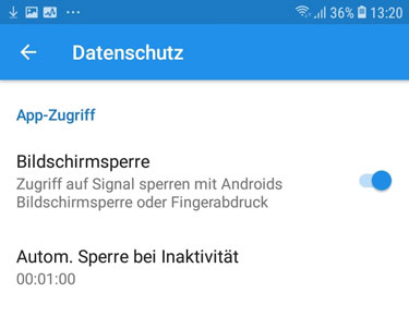 Bildschirmsperre bei android