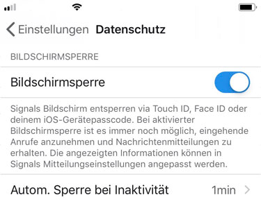 iOS: Datenschutzeinstellungen